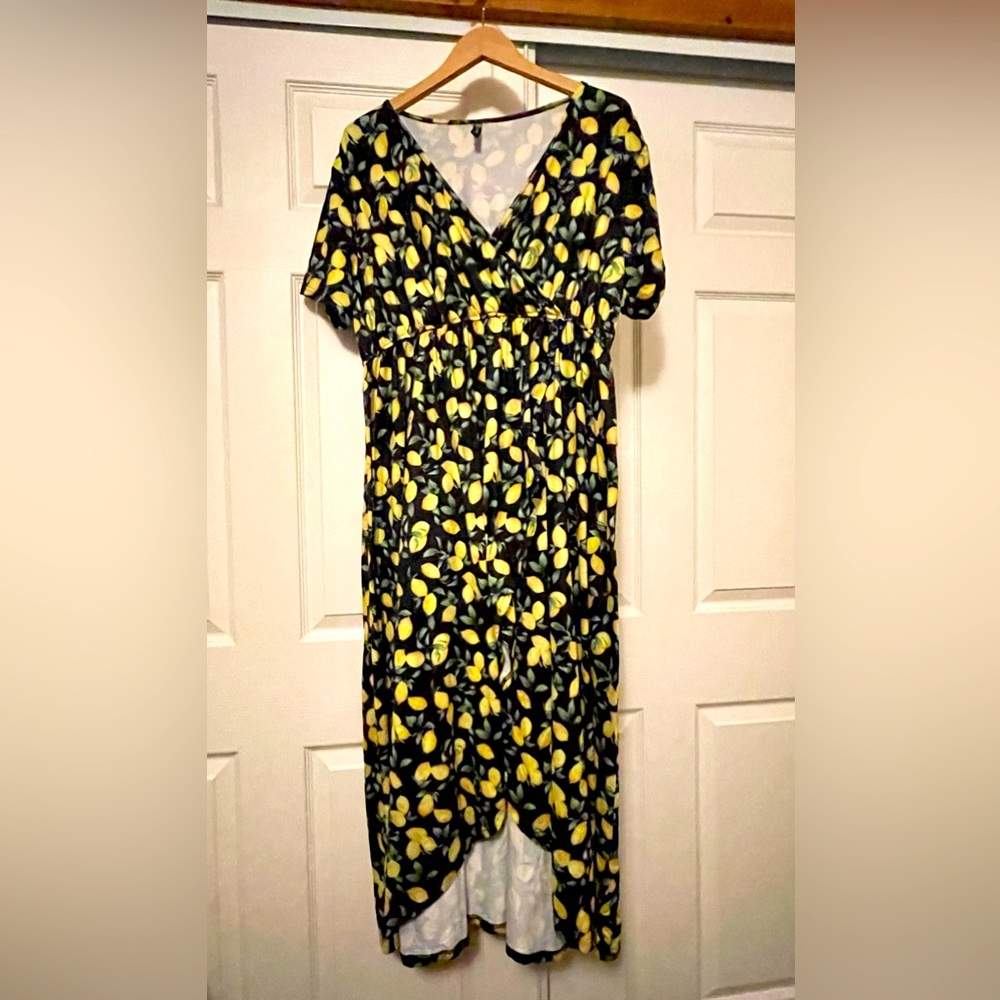 Allegrace High Lo Lemon Print Dress (3X)